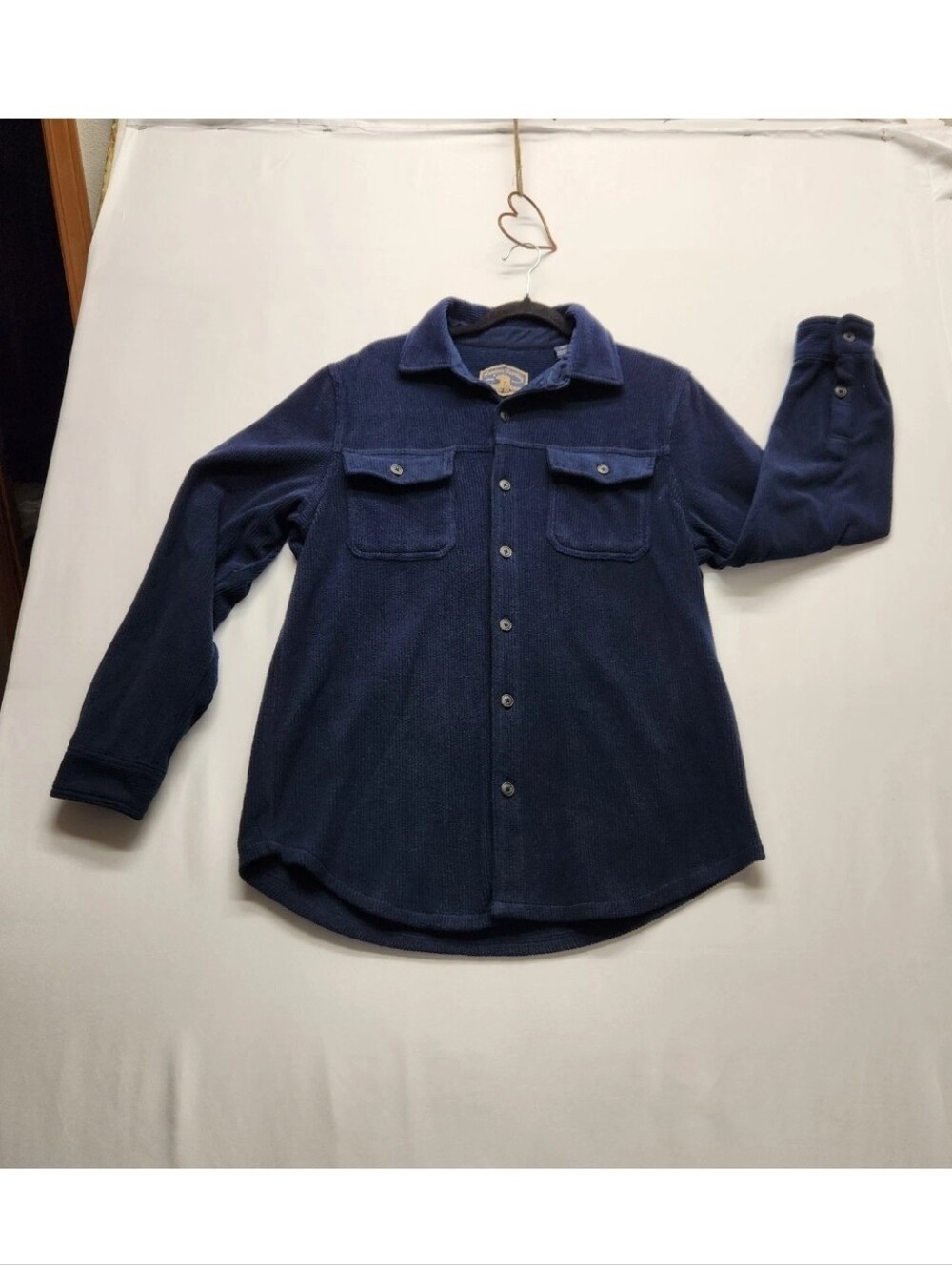 ⭐️Freedom Foundry Men's Medium Super Plush Corduroy Fleece Shacket Navy Blue